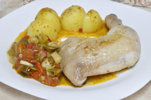 Kuře na vesnický způsob – Střední recept z Bulharsko kuchyně, hotový za 30 - 45 minut